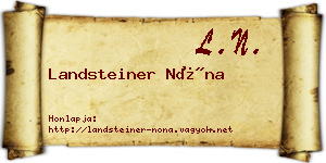 Landsteiner Nóna névjegykártya